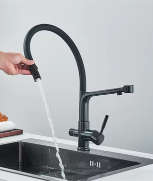 RVS Drinkwater Keukenkraan met Dubbele Uitloop – Mengkraan