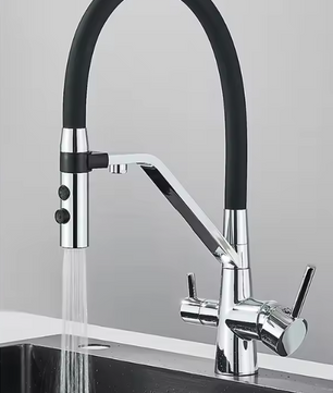 RVS Drinkwater Keukenkraan met Dubbele Uitloop – Mengkraan