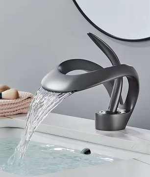 Waterval Wastafelkraan Mengkraan Warm en Koud – Messing