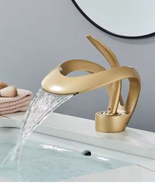 Waterval Wastafelkraan Mengkraan Warm en Koud – Messing