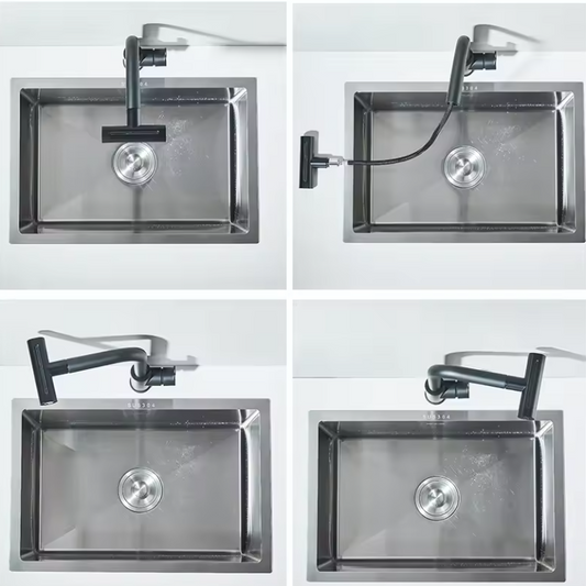 Keukenkraan met Uittrekbare Flexibele Slang – 360° Draaibare Mengkraan voor Warm en Koud Water