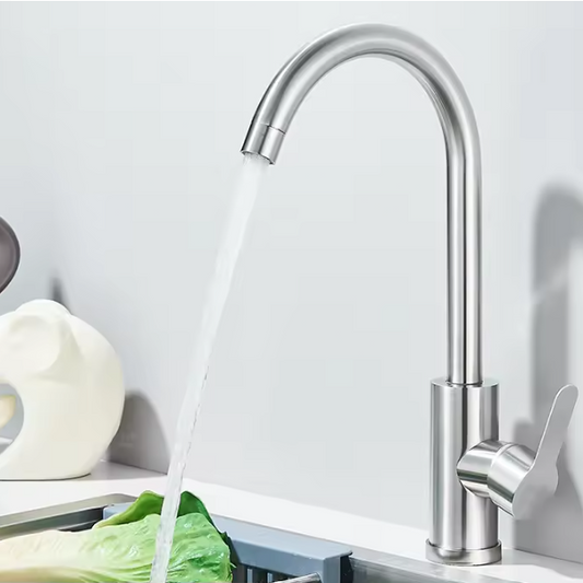 Hoge Keukenkraan met Watervaluitloop – 360° Draaibare Mengkraan