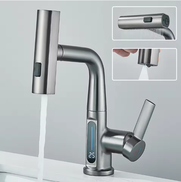 Digitale Waterval Wastafelkraan – Mengkraan met Temperatuurdisplay