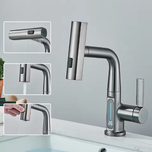 Digitale Waterval Wastafelkraan – Mengkraan met Temperatuurdisplay