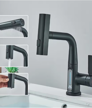 Digitale Waterval Wastafelkraan – Mengkraan met Temperatuurdisplay
