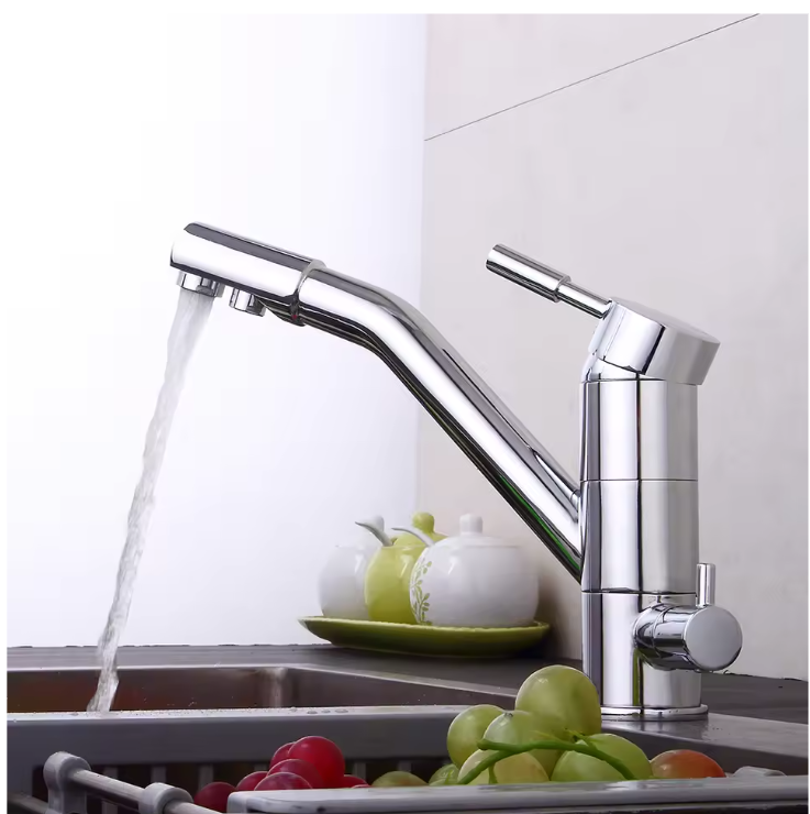 3-in-1 Keukenkraan met Waterfilter – Draaibare Mengkraan