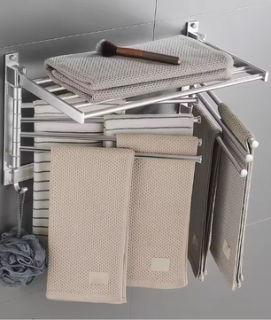 Opvouwbaar Wand Droogrek – Draaibaar Handdoek- en Wasrek