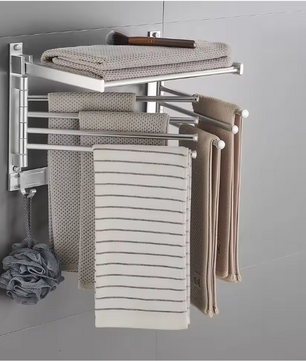 Opvouwbaar Wand Droogrek – Draaibaar Handdoek- en Wasrek