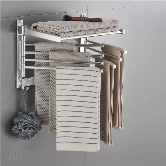 Opvouwbaar Wand Droogrek – Draaibaar Handdoek- en Wasrek