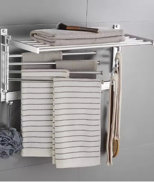 Opvouwbaar Wand Droogrek – Draaibaar Handdoek- en Wasrek