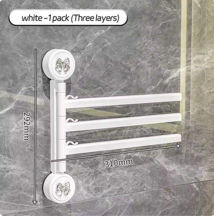 Draaibaar Handdoekrek met Zuignap – Wand Towel Rack zonder Boren