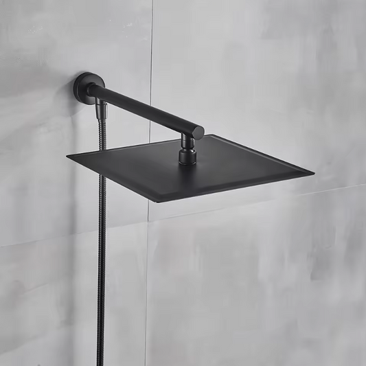 Ultradunne Regendouchekop van RVS – Wandmontage met Messing Douchearm en Flexibele Doucheslang