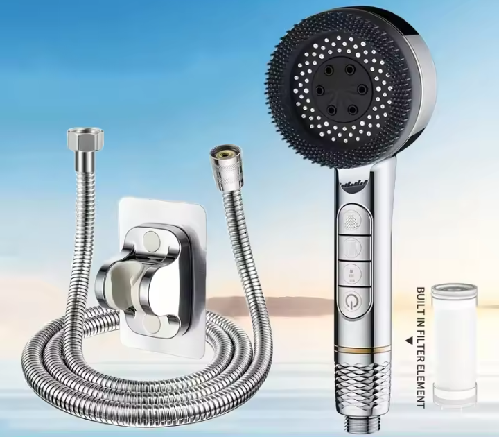 Gefilterde Hogedruk Douchekop met 4 Standen – Multifunctionele Badkamer Douche