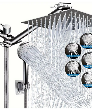 RVS Regendouche Set met Hoofddouche en Handdouche – 5 Standen, Wandmontage