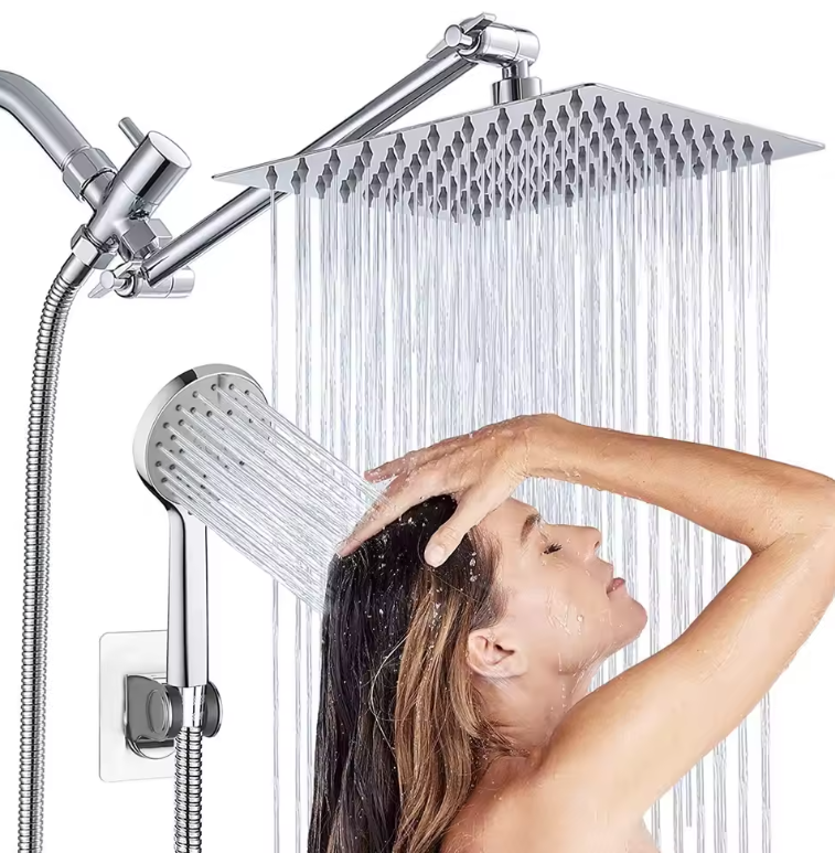 RVS Regendouche Set met Hoofddouche en Handdouche – 5 Standen, Wandmontage