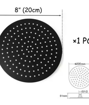 Ultradunne RVS Regendouchekop 2 mm – Wand- en Plafondmontage, Vierkant of Rond