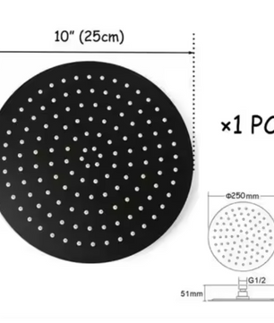 Ultradunne RVS Regendouchekop 2 mm – Wand- en Plafondmontage, Vierkant of Rond