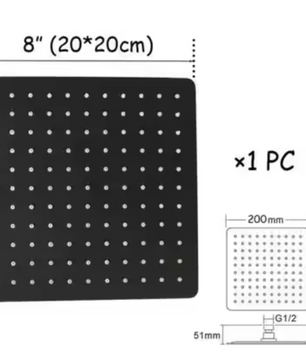 Ultradunne RVS Regendouchekop 2 mm – Wand- en Plafondmontage, Vierkant of Rond