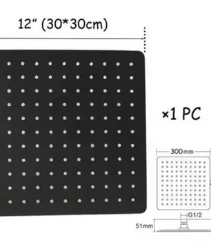 Ultradunne RVS Regendouchekop 2 mm – Wand- en Plafondmontage, Vierkant of Rond