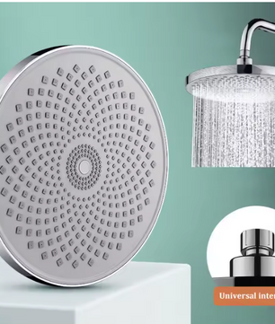 Ronde Hogedruk Douchekop Groot Formaat – Volle Waterstraal en Universele Aansluiting