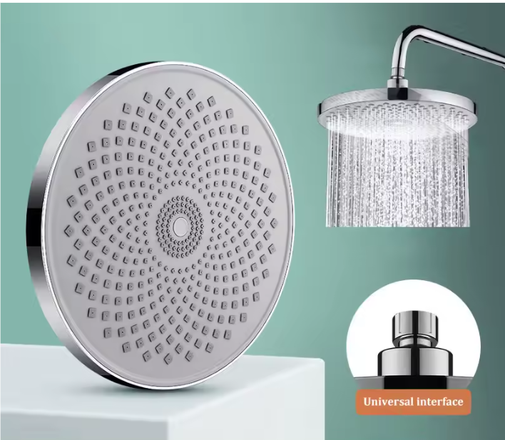 Ronde Hogedruk Douchekop Groot Formaat – Volle Waterstraal en Universele Aansluiting