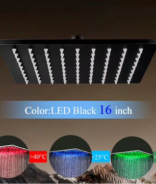 Grote LED Regendouchekop 40,64 cm – Wand- of Plafondmontage, Warm en Koud