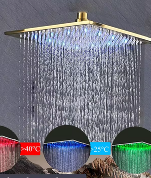 Grote LED Regendouchekop 40,64 cm – Wand- of Plafondmontage, Warm en Koud