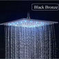 Mat Zwarte LED Regendouchekop 40,64 cm – Vierkant, Overhead Douche