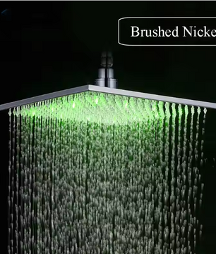 Mat Zwarte LED Regendouchekop 40,64 cm – Vierkant, Overhead Douche