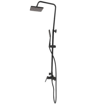 Luxe Zwarte Messing Douche Set met Regendouche en Handdouche – Verstelbaar