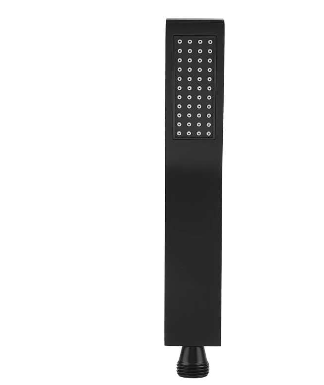 Mat Zwarte Handdouche van Messing – Vierkant Design, Krachtige Waterstraal