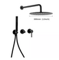 Zwarte Inbouw Douche Set met Omstelkraan, Regendouche en Handdouche