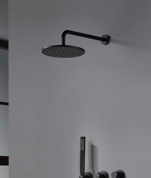 Zwarte Inbouw Douche Set met Omstelkraan, Regendouche en Handdouche