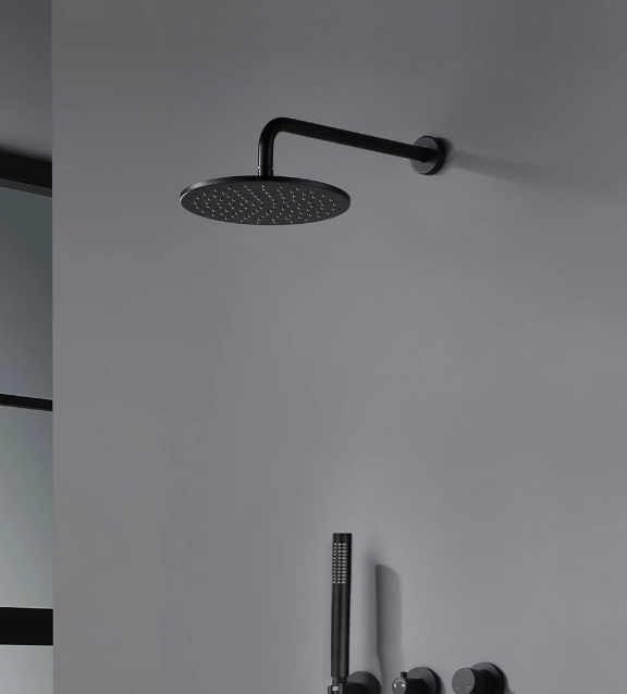 Zwarte Inbouw Douche Set met Omstelkraan, Regendouche en Handdouche