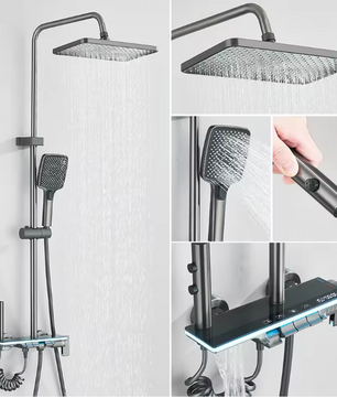 Inbouw Douche Set met LCD Display en Temperatuurregeling – Wandmontage