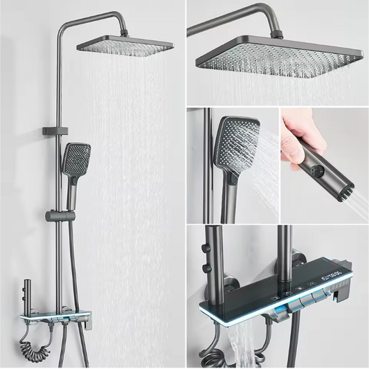 Inbouw Douche Set met LCD Display en Temperatuurregeling – Wandmontage