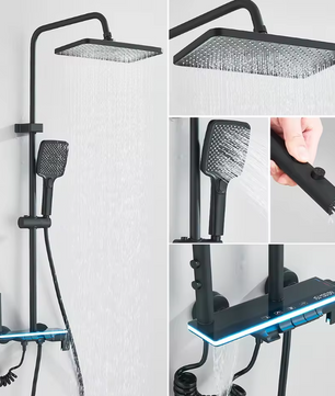 Inbouw Douche Set met LCD Display en Temperatuurregeling – Wandmontage