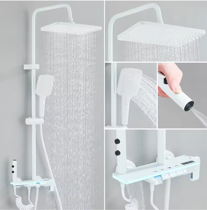 Inbouw Douche Set met LCD Display en Temperatuurregeling – Wandmontage