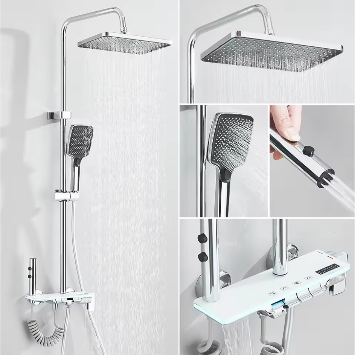 Inbouw Douche Set met LCD Display en Temperatuurregeling – Wandmontage