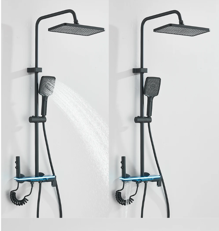 Inbouw Douche Set met LCD Display en Temperatuurregeling – Wandmontage