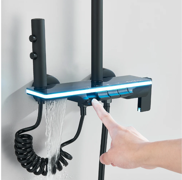 Inbouw Douche Set met LCD Display en Temperatuurregeling – Wandmontage