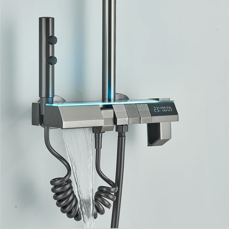 Slimme Douchekraan met LCD Display en Piano Knoppen – 4 Functies