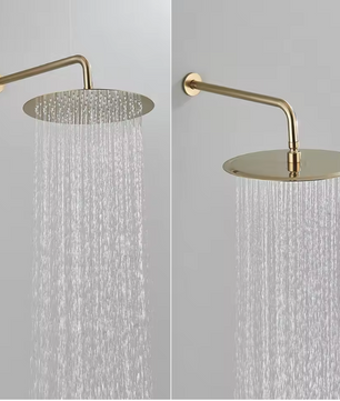 Inbouw Douche Set Geborsteld Goud met Regendouche – 2-Weg Mengkraan