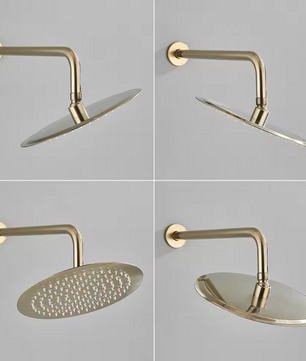 Inbouw Douche Set Geborsteld Goud met Regendouche – 2-Weg Mengkraan