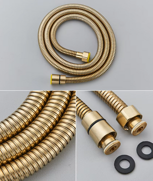 Inbouw Douche Set Geborsteld Goud met Regendouche – 2-Weg Mengkraan