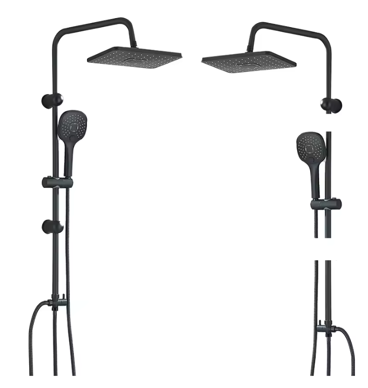 Chroom Douchekolom Set met Regendouche en Mengkraan – Wandmontage