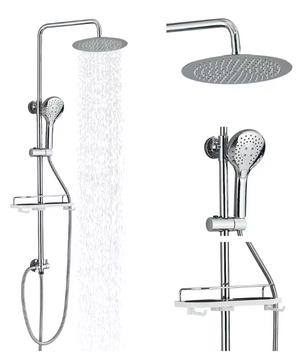 Chroom Douchekolom Set met Regendouche en Mengkraan – Wandmontage