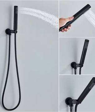 Inbouw Douche Set Mat Zwart met Regendouche en Handdouche – Bad en Douche