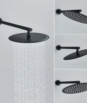 Inbouw Douche Set Mat Zwart met Regendouche en Handdouche – Bad en Douche