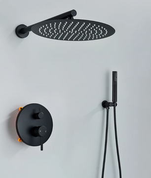 Inbouw Douche Set Mat Zwart met Regendouche en Handdouche – Bad en Douche